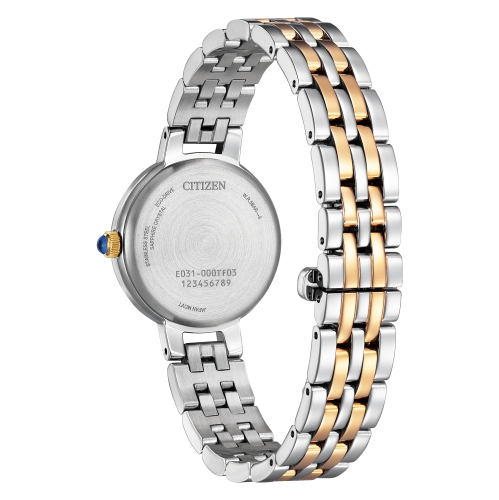 Montre pour femmes Eco-Drive 27,7 mm de Citizen avec boîtier et bracelet en inox bicolore et cadran blanc