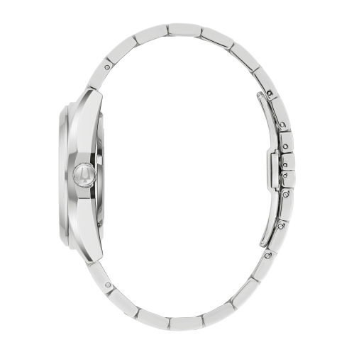 Montre automatique pour hommes Surveyor de Bulova 39 mm avec boîtier et bracelet en inox argenté et cadran bleu