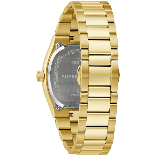 Bulova Mens Super Seville Precisionist Watch 37.5mm Gold-Tone Stainless Steel Case and Bracelet with Green Dial