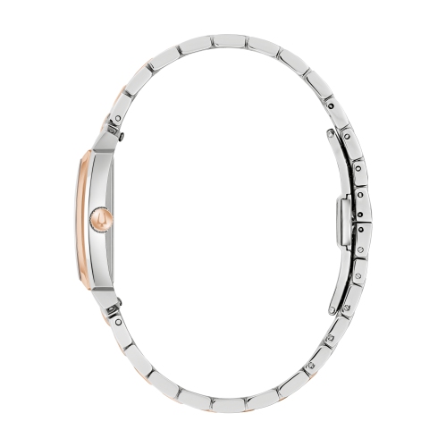 Bulova Ladies Sutton Quartz Watch 25mm Two-Tone Rose Gold Stainless Steel Case and Bracelet with White Dial