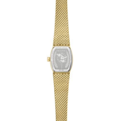 Bulova Ladies Goddess Of Time Quartz Watch 17mm Gold-Tone Stainless Steel Case and Bracelet with Green Malachite Dial