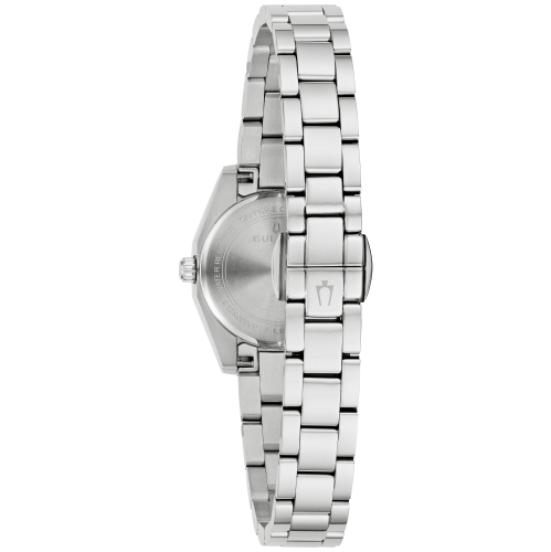 Bulova Ladies Surveyor Quartz Watch 22.7mm Silver-Tone Stainless Steel Case and Bracelet with Light Blue Dial