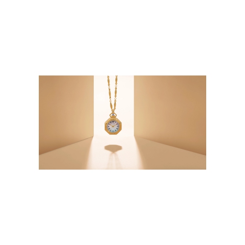 Montre à quartz pour femmes avec pendentif rubaiyat édition limitée Bulova 25,5 mm boîtier inox doré et chaîne avec cadran blanc