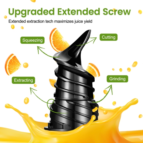 Extracteur à jus à froid Ventray, extracteur à jus masticateur à grande goulotte de 4,7 po avec technologie d'extraction étendue pour légumes et