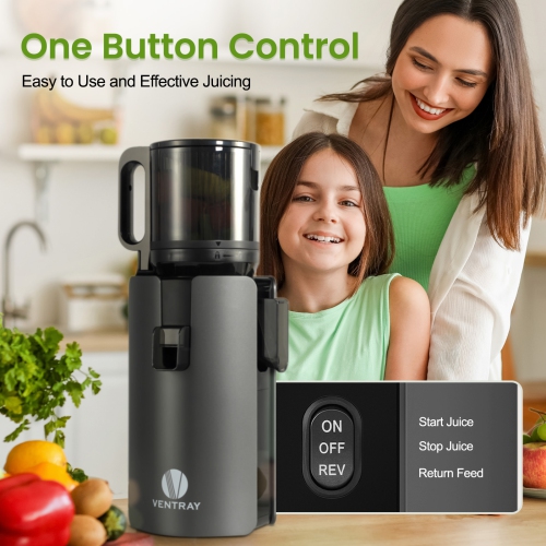 Extracteur à jus à froid Ventray, extracteur à jus masticateur à grande goulotte de 4,7 po avec technologie d'extraction étendue pour légumes et