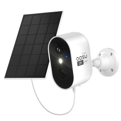 Aosu C7L 4MP Wireless Outdoor Battery Camera with Solar Panel - White