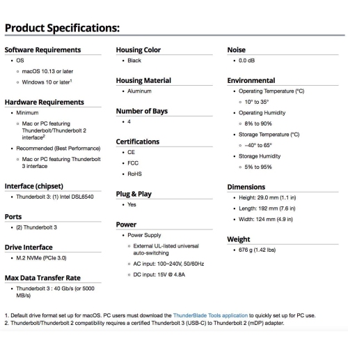 8.0TB OWC ThunderBlade Thunderbolt NVMe RAID SSD External Storage Solution with SoftRAID