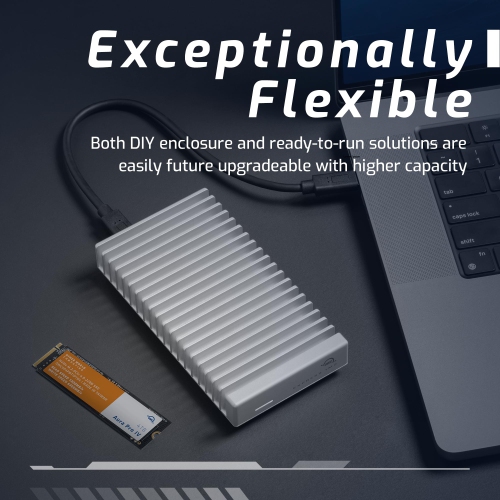 OWC 4TB Express 1M2 80Gb/s Portable NVMe SSD USB4 Ultra Fast External SSD Drive with Aluminum Heat Sink
