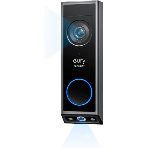 Eufy Security Video Doorbell E340, deux caméras avec Delivery Guard, HD intégrale 2K et vision nocturne couleur, compatible HomeBase S380, sans frais
