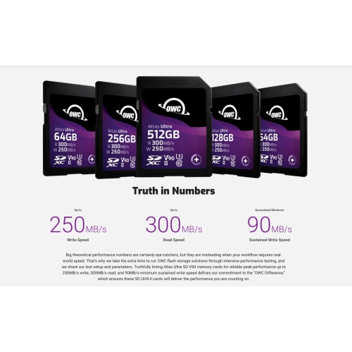 512GB OWC Atlas Ultra SDXC V90 UHS-II Memory Card