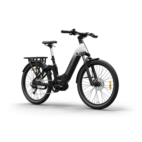 Himiway A7 Pro - Vélo de ville électrique urbain | dégradé noir et blanc | Taille unique | Moteur à entraînement moyen 500&nbsp;W | Vitesse maximale
