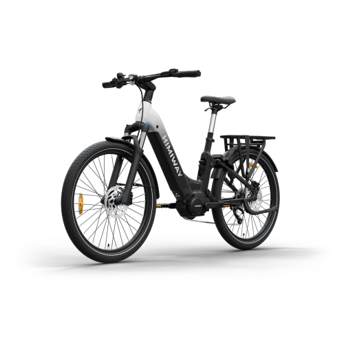 Himiway A7 Pro - Vélo de ville électrique urbain | dégradé noir et blanc | Taille unique | Moteur à entraînement moyen 500&nbsp;W | Vitesse maximale