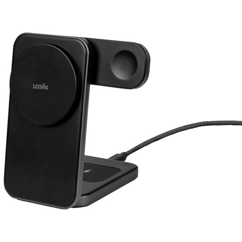 LOGiiX 3-in-1 15W Qi Wireless Charging Stand - Black