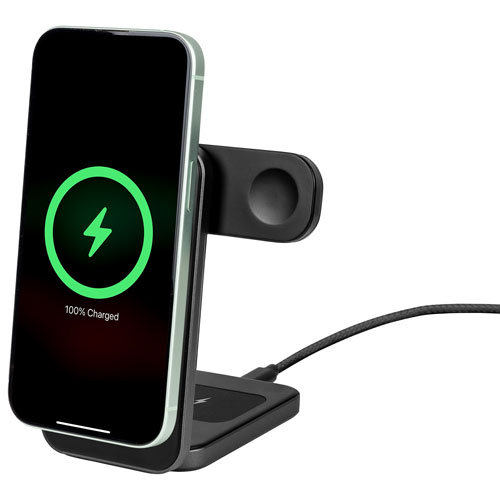 LOGiiX 3-in-1 15W Qi Wireless Charging Stand - Black