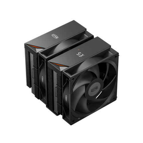 PCCOOLER CPS RT620 Digital Dual Tower CPU Air Cooler, 6 Heat Pipes, 265W TDP, Digital Display Top Cover, 157mm Tall, 120mm PWM Slient Fans, for Intel