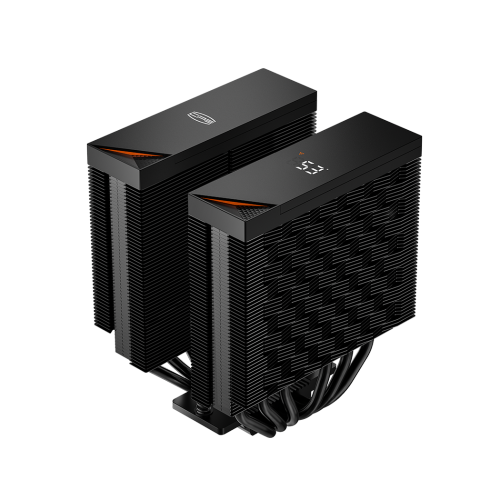 PCCOOLER CPS RT620 Digital Dual Tower CPU Air Cooler, 6 Heat Pipes, 265W TDP, Digital Display Top Cover, 157mm Tall, 120mm PWM Slient Fans, for Intel