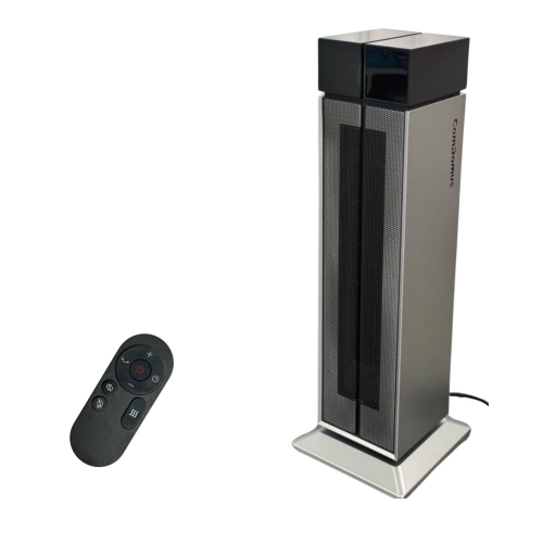 Space Heater Large Room, Electric Heaters for Indoor Use, 3 Heat Levels, 3 Modes, Multiple Safety Protections, 25” Silver Tower Heater for Office,