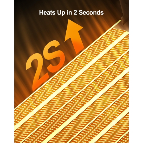 Space Heater, Portable Electric Heaters for Indoor Use with Thermostat, 70° Oscillation, 5 Modes, 12H Timer, Black Small Room Heater for Office