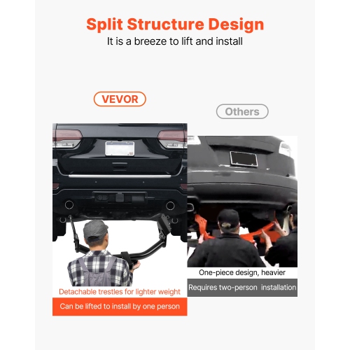 VEVOR Class 3 Trailer Hitch, 2-Inch Receiver, Compatible with 2011-2021 Jeep Grand Cherokee, Q345B Steel Tube Frame, Multi-Fit Hitch to Receive Ball