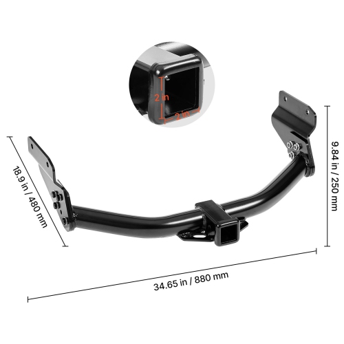 VEVOR Class 3 Trailer Hitch, 2-Inch Receiver, Compatible with 2011-2021 Jeep Grand Cherokee, Q345B Steel Tube Frame, Multi-Fit Hitch to Receive Ball