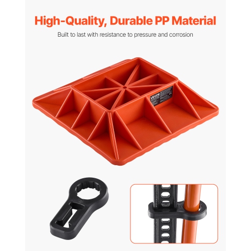 VEVOR 11.6" x 11.6" High Lift Jack Base and Handle Keeper,Off Road Jack Stand Base with 7000 Pound Capacity,Heavy-Duty Farm Jacks Support Stand for
