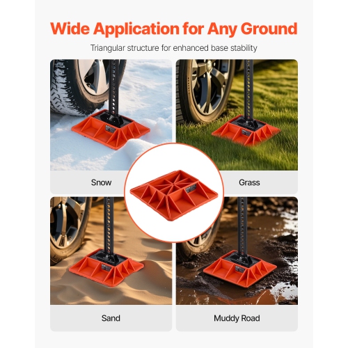 VEVOR 11.6" x 11.6" High Lift Jack Base and Handle Keeper,Off Road Jack Stand Base with 7000 Pound Capacity,Heavy-Duty Farm Jacks Support Stand for