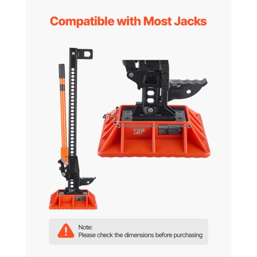 VEVOR 11.6" x 11.6" High Lift Jack Base and Handle Keeper,Off Road Jack Stand Base with 7000 Pound Capacity,Heavy-Duty Farm Jacks Support Stand for