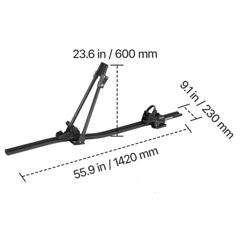 VEVOR 33 lbs Capacity Roof Bike Rack,Upright Roof Mount Bicycle Rack with Secure Locking System for Most Standard Crossbars,Aluminum Upright Rooftop