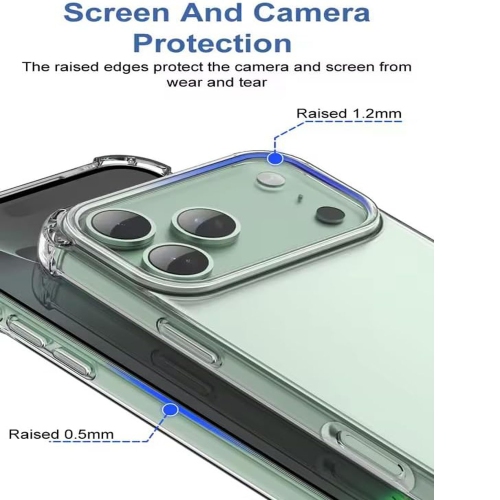 Anti-Shock Protective Case for iPhone 17 Pro Max – Slim Transparent TPU Case, Shockproof Drop & Camera Protection, Scratch-Resistant, Crystal Clear