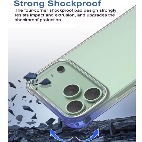 Anti-Shock Protective Case for iPhone 17 Pro Max – Slim Transparent TPU Case, Shockproof Drop & Camera Protection, Scratch-Resistant, Crystal Clear