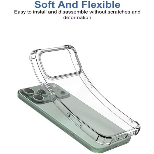 Anti-Shock Protective Case for iPhone 17 Pro Max – Slim Transparent TPU Case, Shockproof Drop & Camera Protection, Scratch-Resistant, Crystal Clear