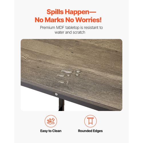 VEVOR 24x24x36 in Bar Table, Sturdy Metal Frame High Top Pub Table, Small Kitchen Dining, Cocktail Coffee Counter Bar Height Desk, Easy to Assemble,