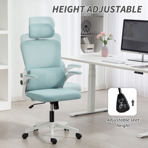 Vinsetto Ergonomic Office Chair with Auto-Adaptive Lumbar Support, High Back Desk Chair with Adjustable Headrest & Height, Rotatable Arm, Tilt