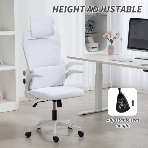 Vinsetto Ergonomic Office Chair with Auto-Adaptive Lumbar Support, High Back Desk Chair with Adjustable Headrest & Height, Rotatable Arm, Tilt
