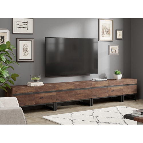 WAMPAT Modern TV Stand for TVs up to 110 inch TV, 4 in 1 Entertainment Center TV Console with Storage Cabinets and Metal Base,Media Console for