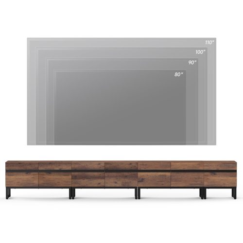 WAMPAT Modern TV Stand for TVs up to 110 inch TV, 4 in 1 Entertainment Center TV Console with Storage Cabinets and Metal Base,Media Console for