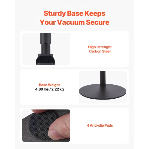 VEVOR Vacuum Stand, Compatible With V7 V8 V10 V11 V12 V15 Series Upright Vacuum Cleaners, Stable Vacuum Stand Holder with 4 Anti-slip Pads and 3