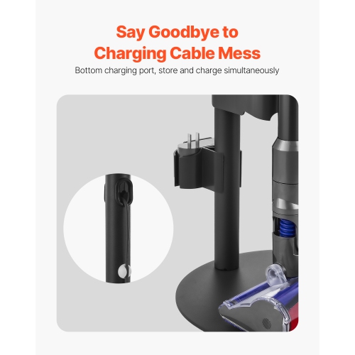 VEVOR Vacuum Stand, Compatible With V7 V8 V10 V11 V12 V15 Series Upright Vacuum Cleaners, Stable Vacuum Stand Holder with 4 Anti-slip Pads and 3