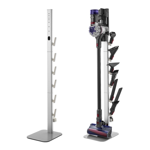 VEVOR Vacuum Stand, Compatible with Dyson G5 V15 V12 V11 V10 V8 V7 V6 Series Upright Vacuums Cleaners, Stable Vacuum Stand Holder with 6 Hooks and