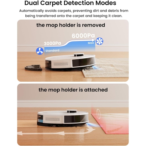 Lefant M2L Plus LiDAR Navigation Robot Vacuum and Mop, 5500Pa Suction, Multi-Floor Mapping, Self-Emptying and Filling,for Floors Pet Hair