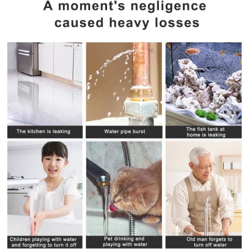 Kitchen and Bathroom Water Leak Detector - Battery Powered Audio Alarm Sensor - Indoor Home Sink Detection Device