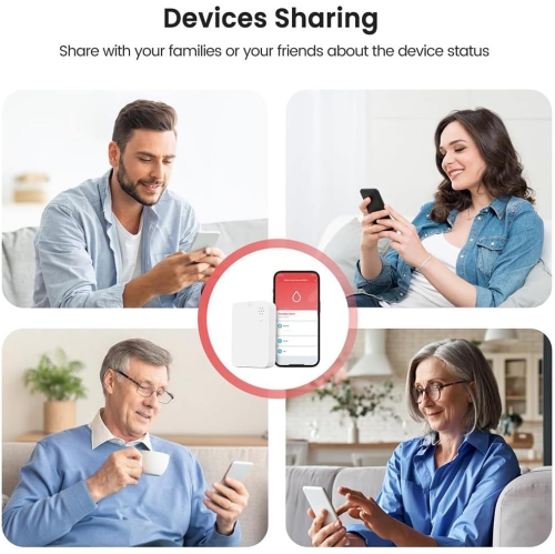 Water Leak Detector Water Sensor Alarm 2.4GHz Water Leak Sensor Alarm Not Suitable for Basement, Kitchen, Bathroom