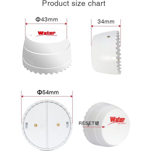 WiFi Smart Water Leak Detector, Hands Free Automatic Continuous Water Leak Detection Monitoring with Cell Phone Notification