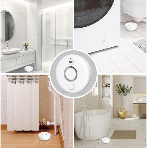 Home Water Leak Detector, Water Sensor Alarm Leak Detector, High Decibel Alarm Volume Water Sensor, 2 Pack WIFI