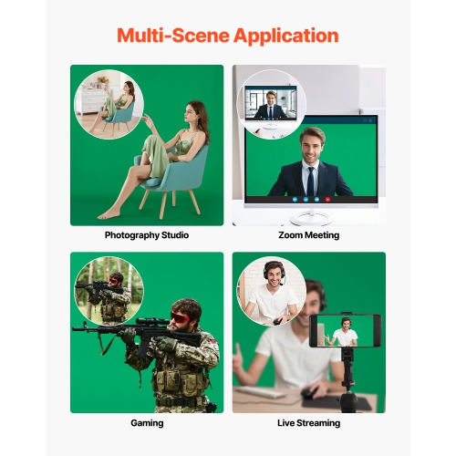 VEVOR 5 x 6.5 ft Backdrop Stand, Adjustable Photo Backdrop Stand Kit, Portable Background Backdrop Stand with 3 Crossbars, Heavy Duty Projector