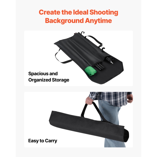 VEVOR 5 x 6.5 ft Backdrop Stand, Adjustable Photo Backdrop Stand Kit, Portable Background Backdrop Stand with 3 Crossbars, Heavy Duty Projector