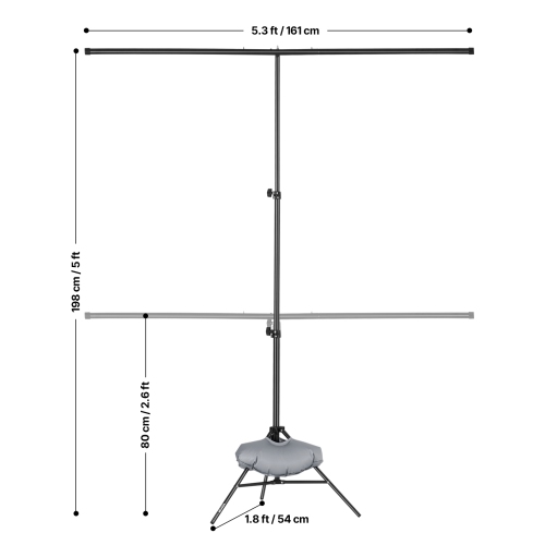 VEVOR 5 x 6.5 ft Backdrop Stand, Adjustable Photo Backdrop Stand Kit, Portable Background Backdrop Stand with 3 Crossbars, Heavy Duty Projector