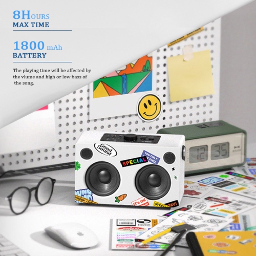 High-fidelity portable Bluetooth speaker | 5.0 wireless desktop speakers | Built-in FM radio | Long battery life | Wooden subwoofer | Hands-free