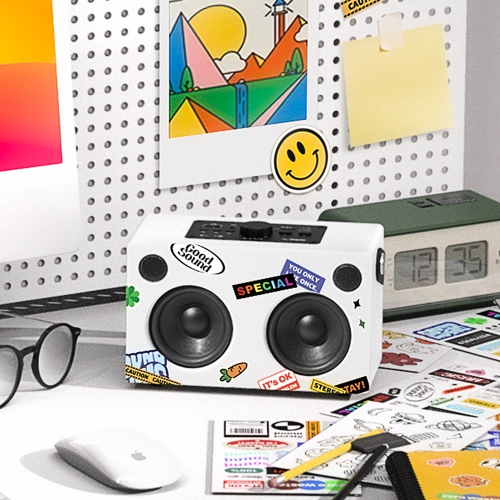 High-fidelity portable Bluetooth speaker | 5.0 wireless desktop speakers | Built-in FM radio | Long battery life | Wooden subwoofer | Hands-free