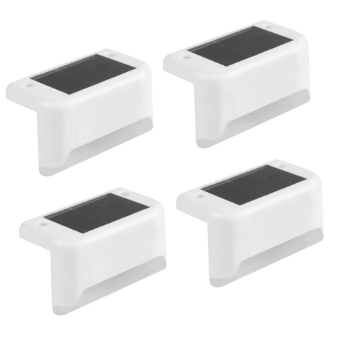 GREEN SCENIC  Solar Garden Light, Safety Stair Light, Waterproof Decorative Garden Light - Shell [Color Light] (4 Pack) In White